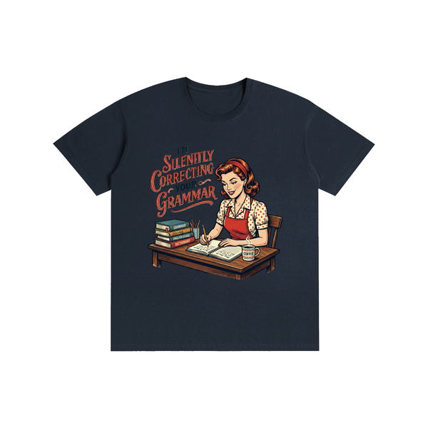 Imsilentlycorrectingyourgrammar,retro,funny,1950s,sarcastic,tee,tshirt