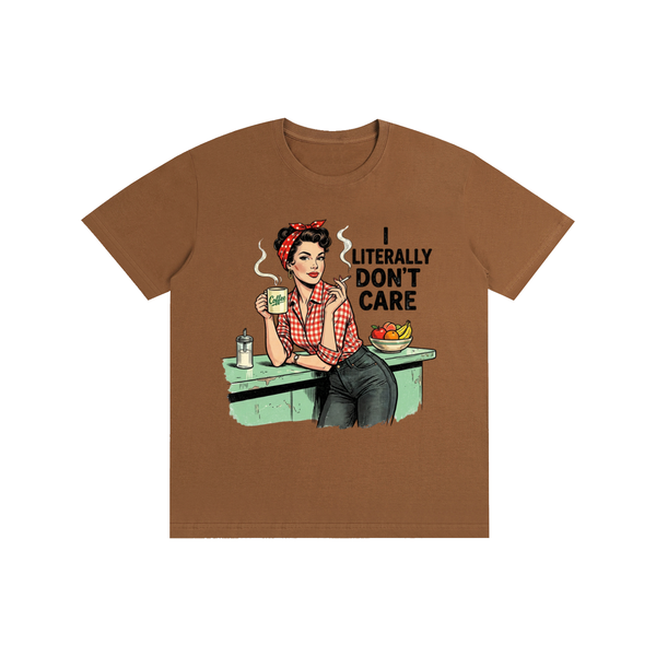 Iliterallydontcare,funny,sarcastic,retro,1950s,tee,tshirt