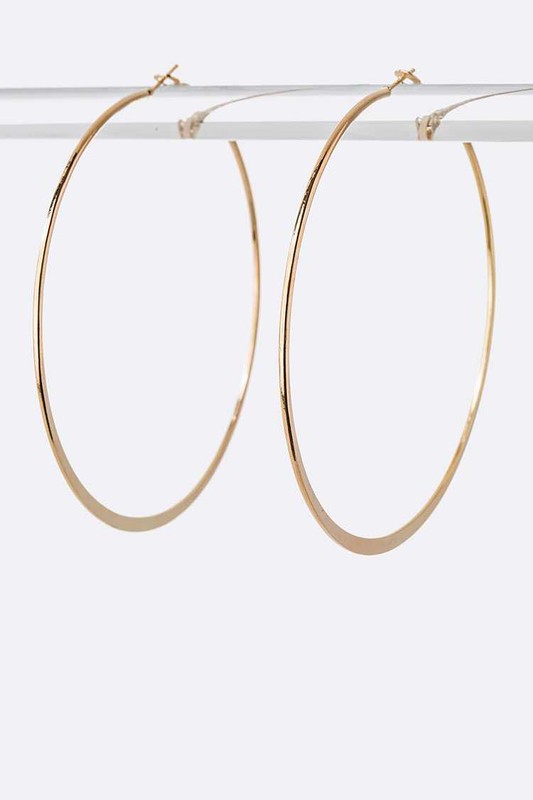 75 MM Classic Hoop Earrings Gold O/S by LA Jewelry Plaza | Fleurcouture