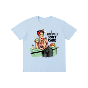 Iliterallydontcare,funny,sarcastic,retro,1950s,tee,tshirt