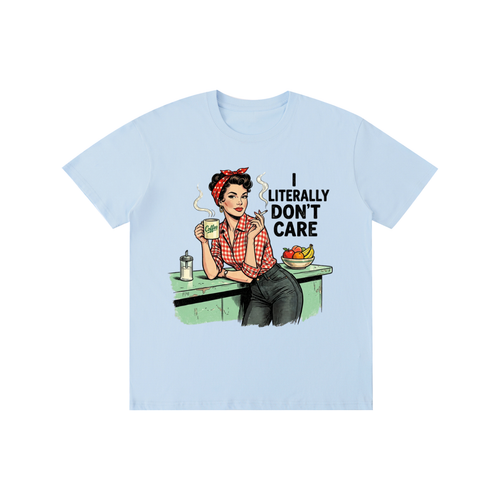 Iliterallydontcare,funny,sarcastic,retro,1950s,tee,tshirt