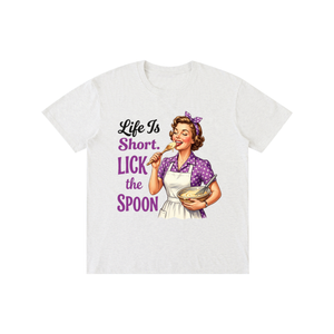 Lifeistooshortlickthespoon,lifeistooshort,funny,sarcastic,retro,1950s,tee,tshirt