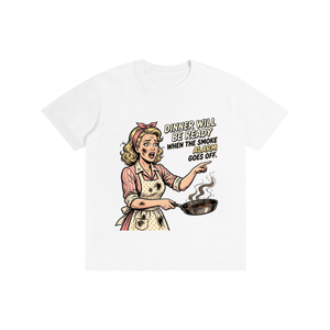 Dinnerwillbereadywhenthesmokealarmgoesoff,retro,1950s,funny,sarcastic,tee,tshirt