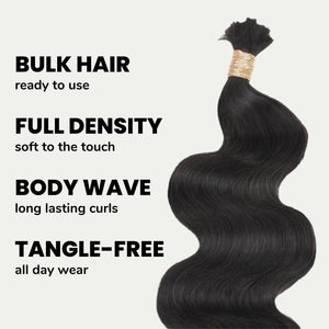 Body Wave Bulk 100% Human Braiding Hair