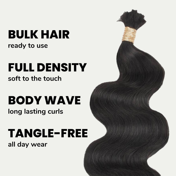 Body Wave Bulk 100% Human Braiding Hair