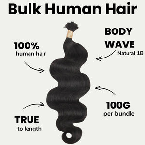 Body Wave Bulk 100% Human Braiding Hair
