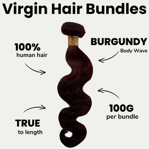 Burgundy Body Wave 100% Human Hair Bundles