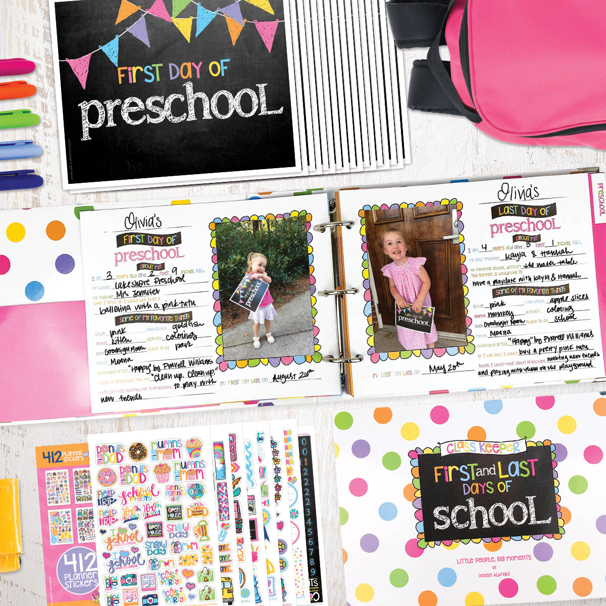 NEW! Mom Must-Have School Keepsake Kit | Class Keeper® + Photo Prop Deck + School Stickers