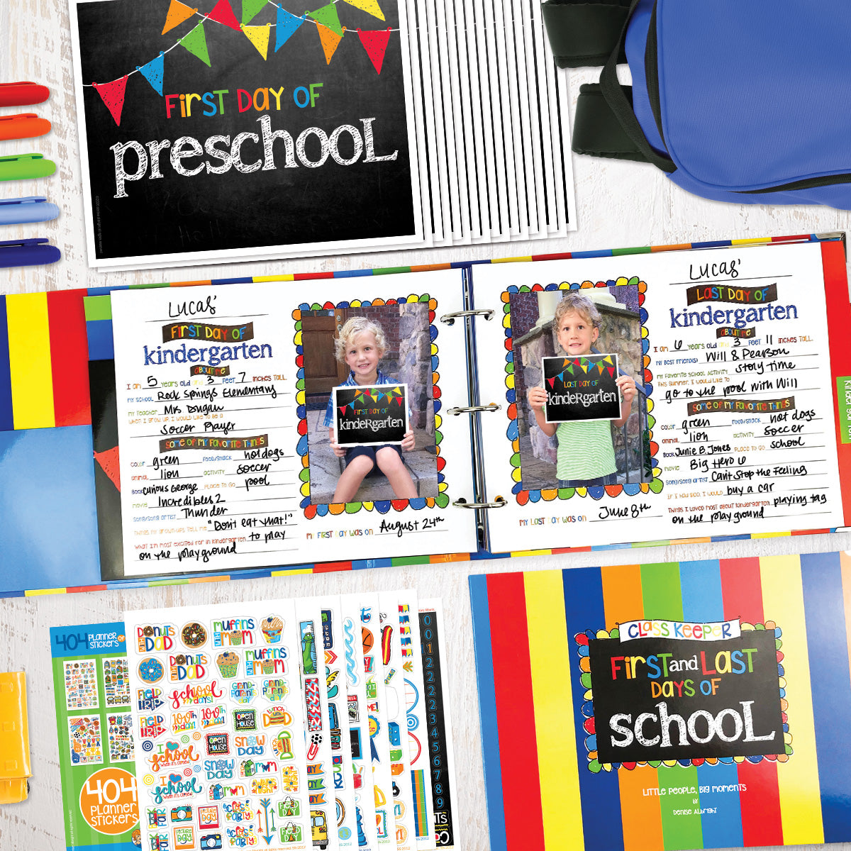 NEW! Mom Must-Have School Keepsake Kit | Class Keeper® + Photo Prop Deck + School Stickers