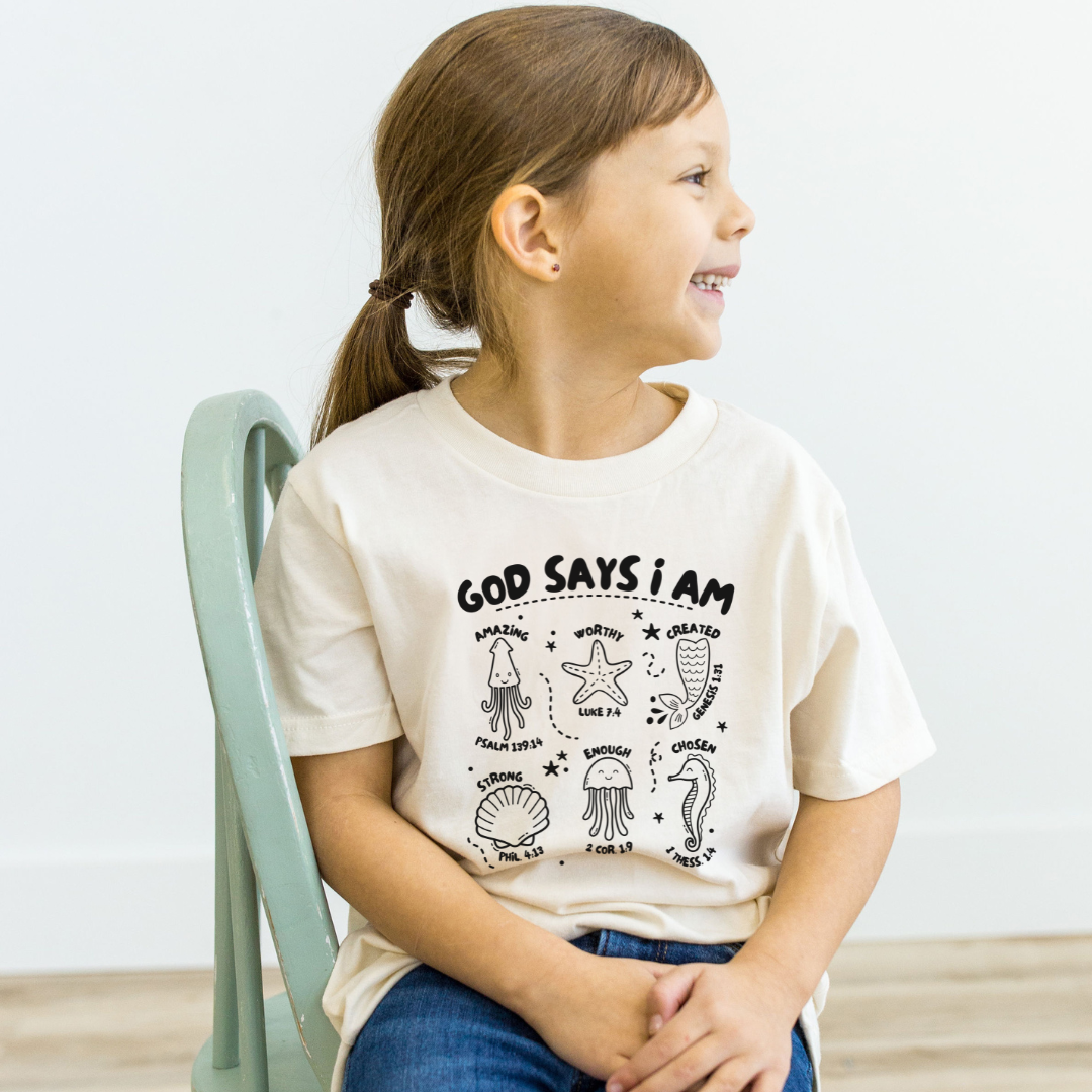 Ocean - God Says I Am Youth &amp; Toddler Graphic Tee