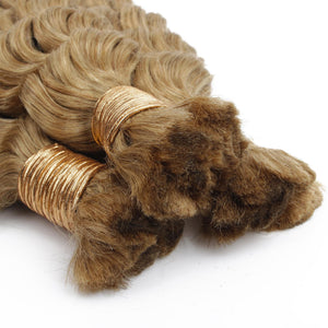 Honey Blonde Deep Wave 27 Bulk 100% Human Braiding Hair