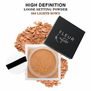 Fleur Couture Light Brown Loose Setting Powder – Warm Tone Setting, Smooth Finish