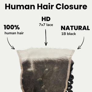 Kinky Curly 7x7 HD Lace Human Hair Closure