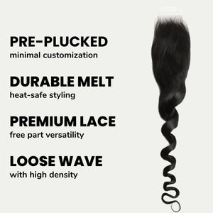 Loose Wave 2x6 HD Lace Human Hair Closure