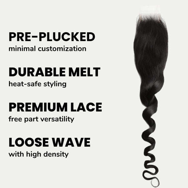 Loose Wave 2x6 HD Lace Human Hair Closure