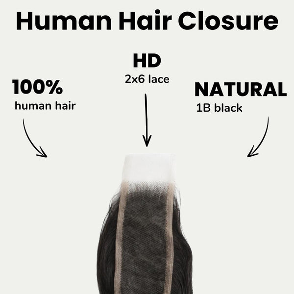 Loose Wave 2x6 HD Lace Human Hair Closure