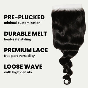 Loose Wave 6x6 HD Lace Human Hair Closure