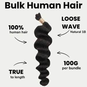 Loose Wave Bulk 100% Human Braiding Hair