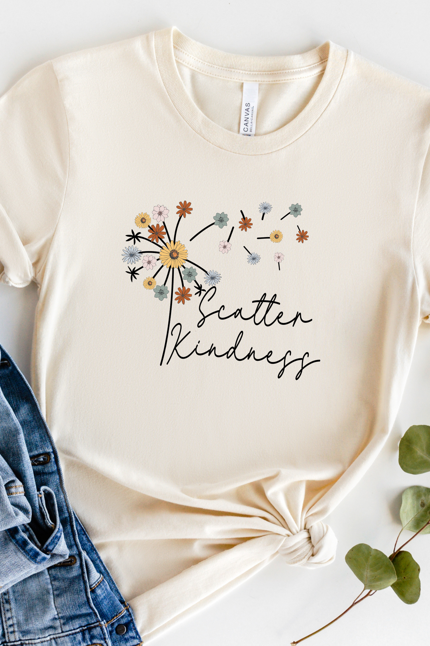 SCATTER KINDNESS POSITIVES VIBES TEE(BELLA CANVAS)