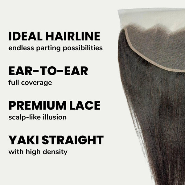 Yaki Straight 13x4 Transparent Lace Human Hair Frontal