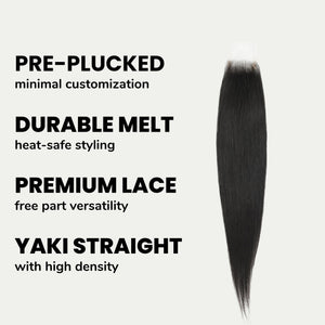 Yaki Straight 2x6 Transparent Lace Human Hair Closure