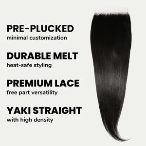 Yaki Straight 6x6 HD Lace Human Hair Closure