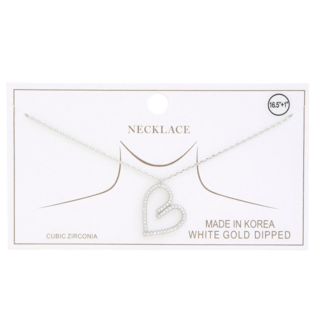 Abstract Heart Rhinestone Gold Dipped Necklace by Fleurcouture | Fleurcouture