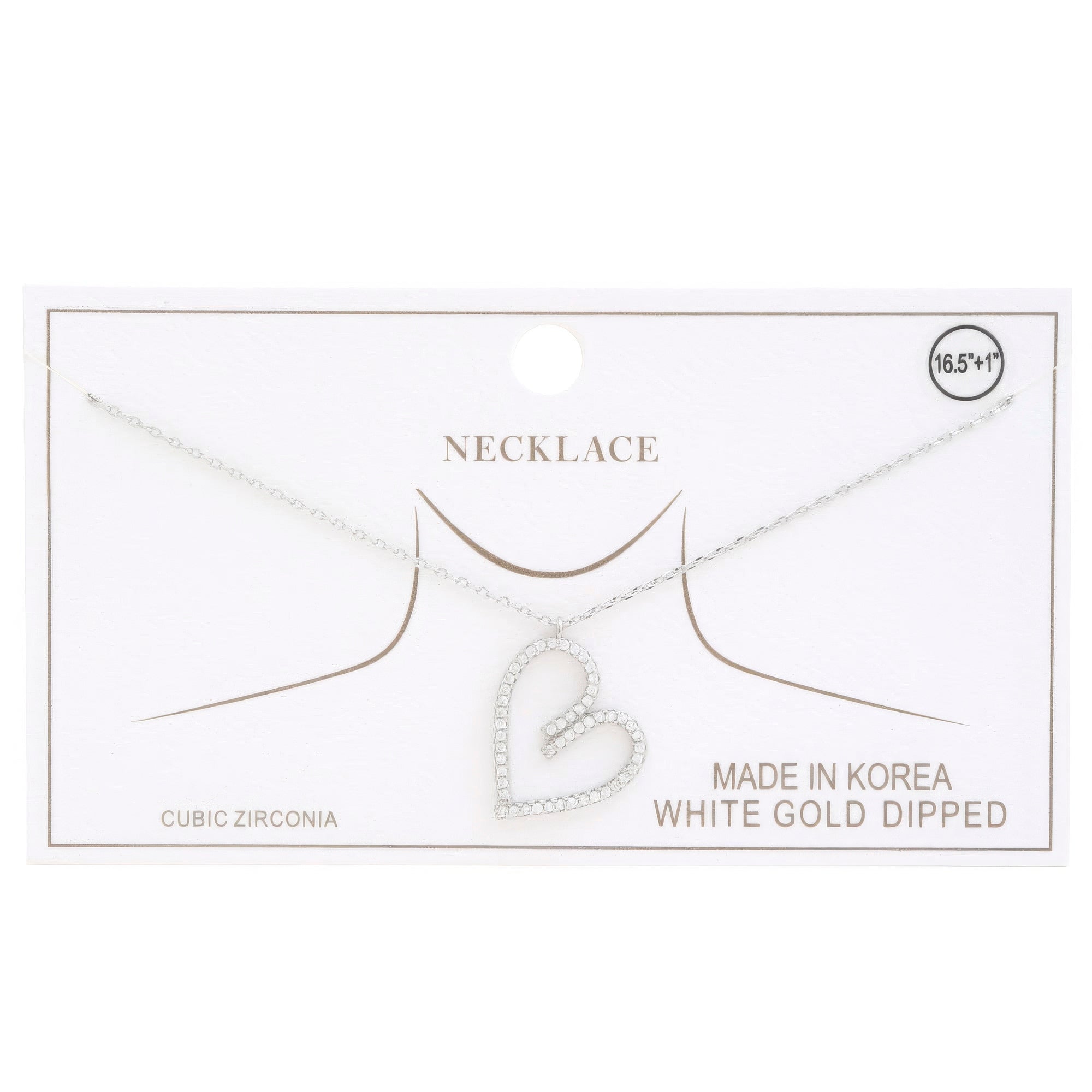 Abstract Heart Rhinestone Gold Dipped Necklace by Fleurcouture | Fleurcouture