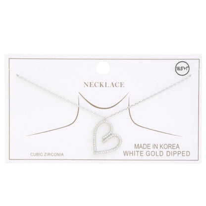 Abstract Heart Rhinestone Gold Dipped Necklace by Fleurcouture | Fleurcouture