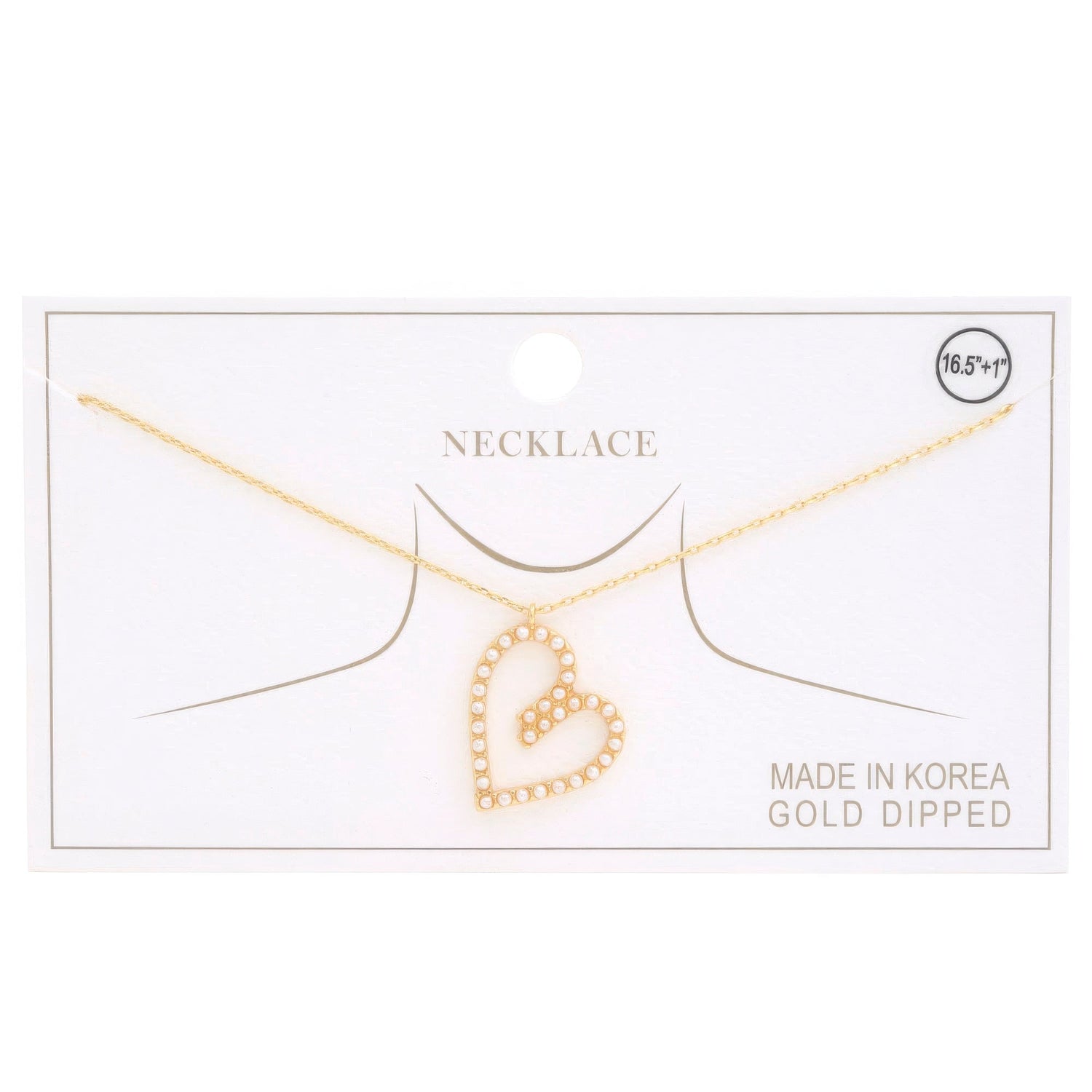 Abstract Heart Rhinestone Gold Dipped Necklace by Fleurcouture | Fleurcouture