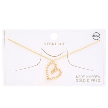 Abstract Heart Rhinestone Gold Dipped Necklace by Fleurcouture | Fleurcouture