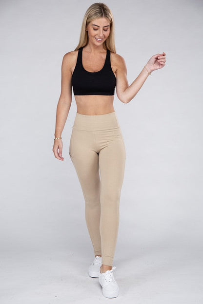 Active Leggings Featuring Concealed Pockets Leggings by Ambiance Apparel | Fleurcouture