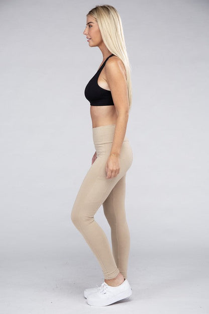 Active Leggings Featuring Concealed Pockets Leggings by Ambiance Apparel | Fleurcouture