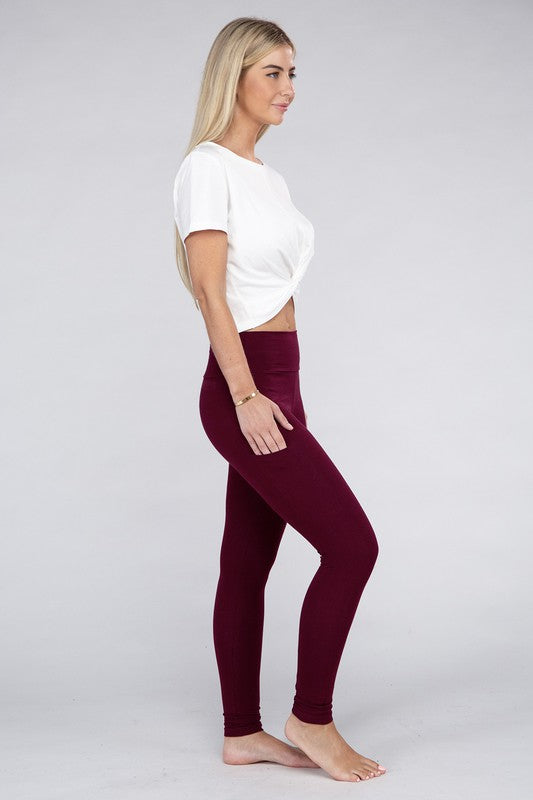 Active Leggings Featuring Concealed Pockets Leggings by Ambiance Apparel | Fleurcouture