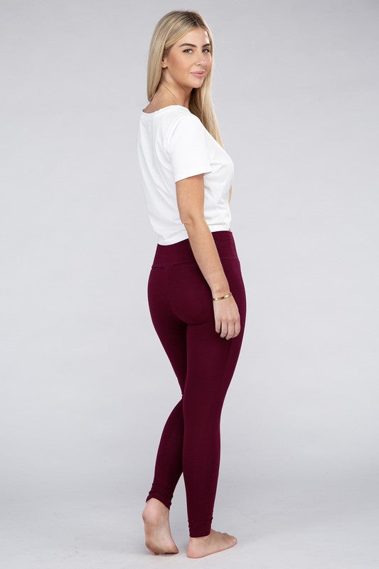 Active Leggings Featuring Concealed Pockets Leggings by Ambiance Apparel | Fleurcouture