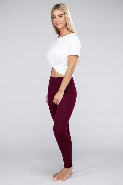 Active Leggings Featuring Concealed Pockets Leggings by Ambiance Apparel | Fleurcouture