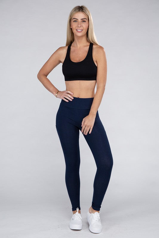 Active Leggings Featuring Concealed Pockets Leggings by Ambiance Apparel | Fleurcouture