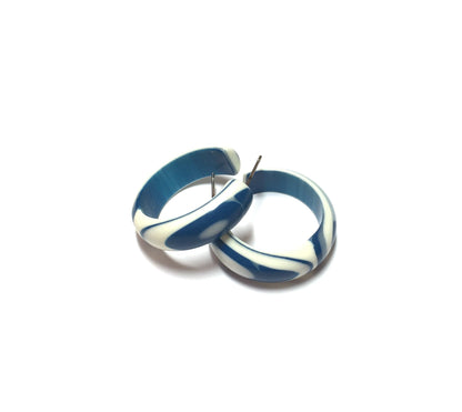 Agate Striped Simple Lucite Hoop Earrings Agate Hoop Earrings by Leetie Lovendale | Fleurcouture