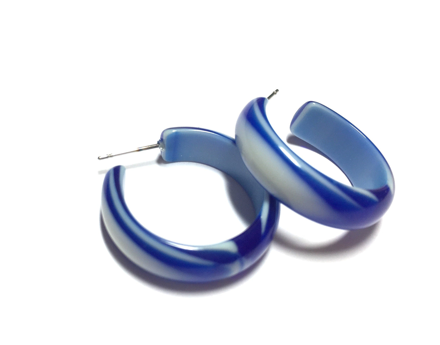 Agate Striped Simple Lucite Hoop Earrings Agate Hoop Earrings by Leetie Lovendale | Fleurcouture