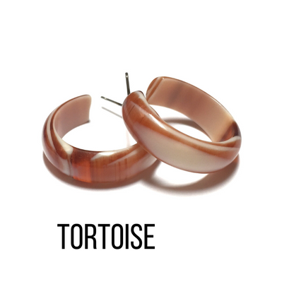 Agate Striped Simple Lucite Hoop Earrings Tortoise Agate Hoop Earrings by Leetie Lovendale | Fleurcouture