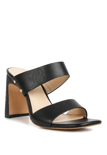 Alodia Slim Block Heel Sandals Black 9 by Rag Company | Fleurcouture