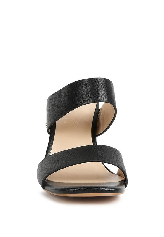 Alodia Slim Block Heel Sandals by Rag Company | Fleurcouture