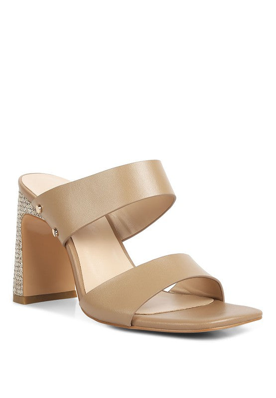 Alodia Slim Block Heel Sandals Taupe 9 by Rag Company | Fleurcouture