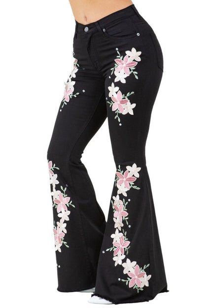 Angela Bell Bottom Jean Black by GJG Denim | Fleurcouture