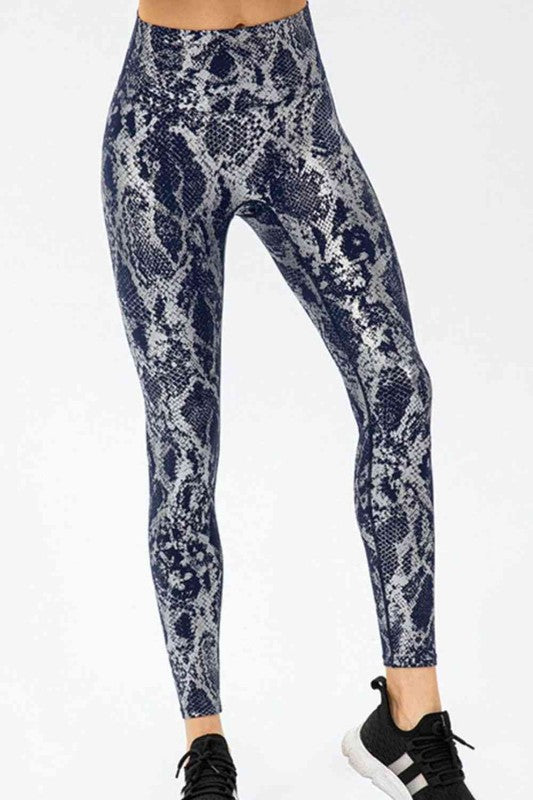 Animal Print Active Pants Navy S by ClaudiaG Apparel | Fleurcouture