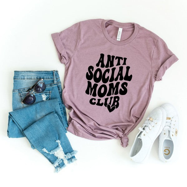 Anti Social Moms Club Heart Short Sleeve Tee by Olive and Ivory Wholesale | Fleurcouture