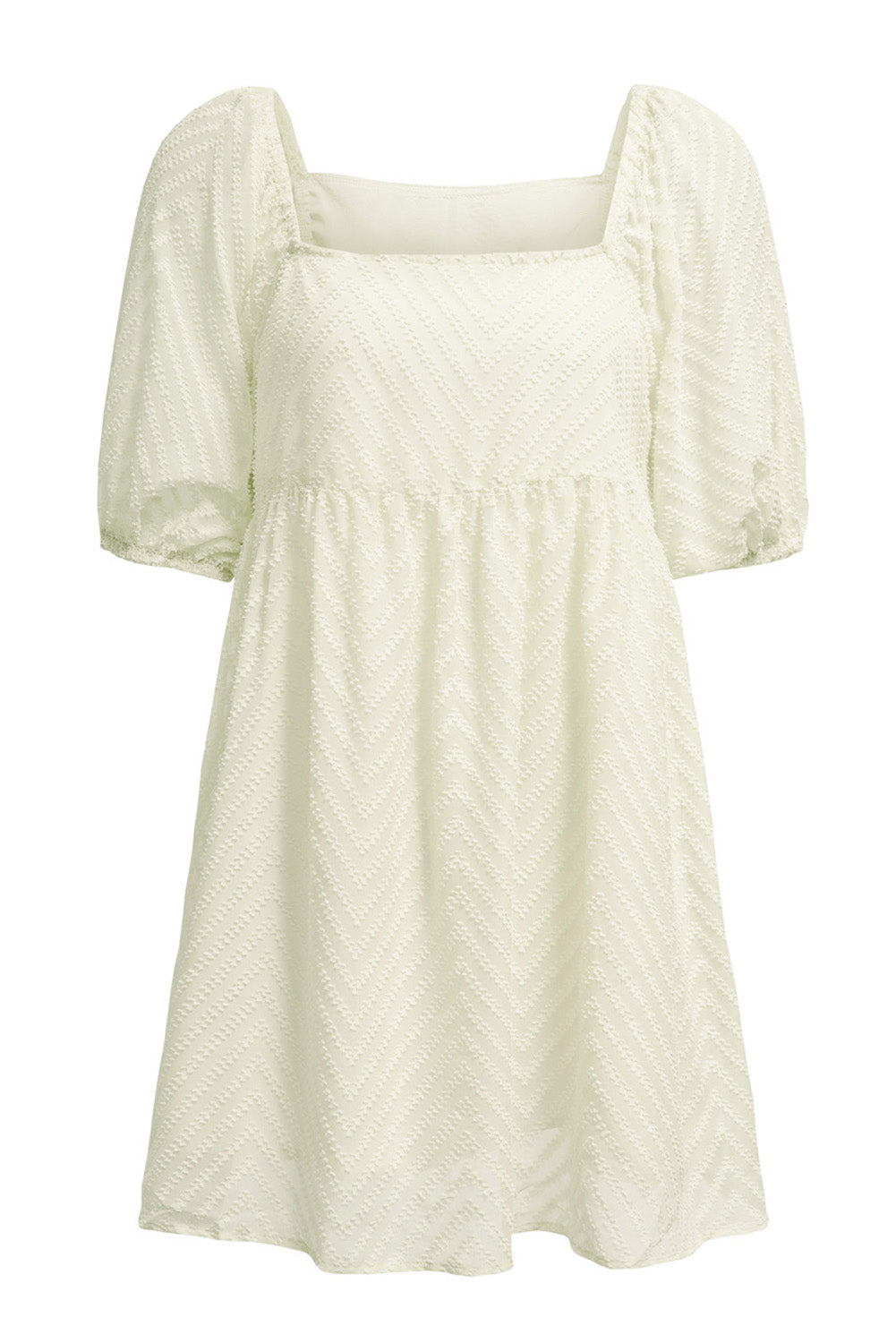 Apricot Square Neck Puff Sleeve Babydoll Mini Dress Apricot 100%Polyester Dresses/Mini Dresses by Fleurcouture | Fleurcouture