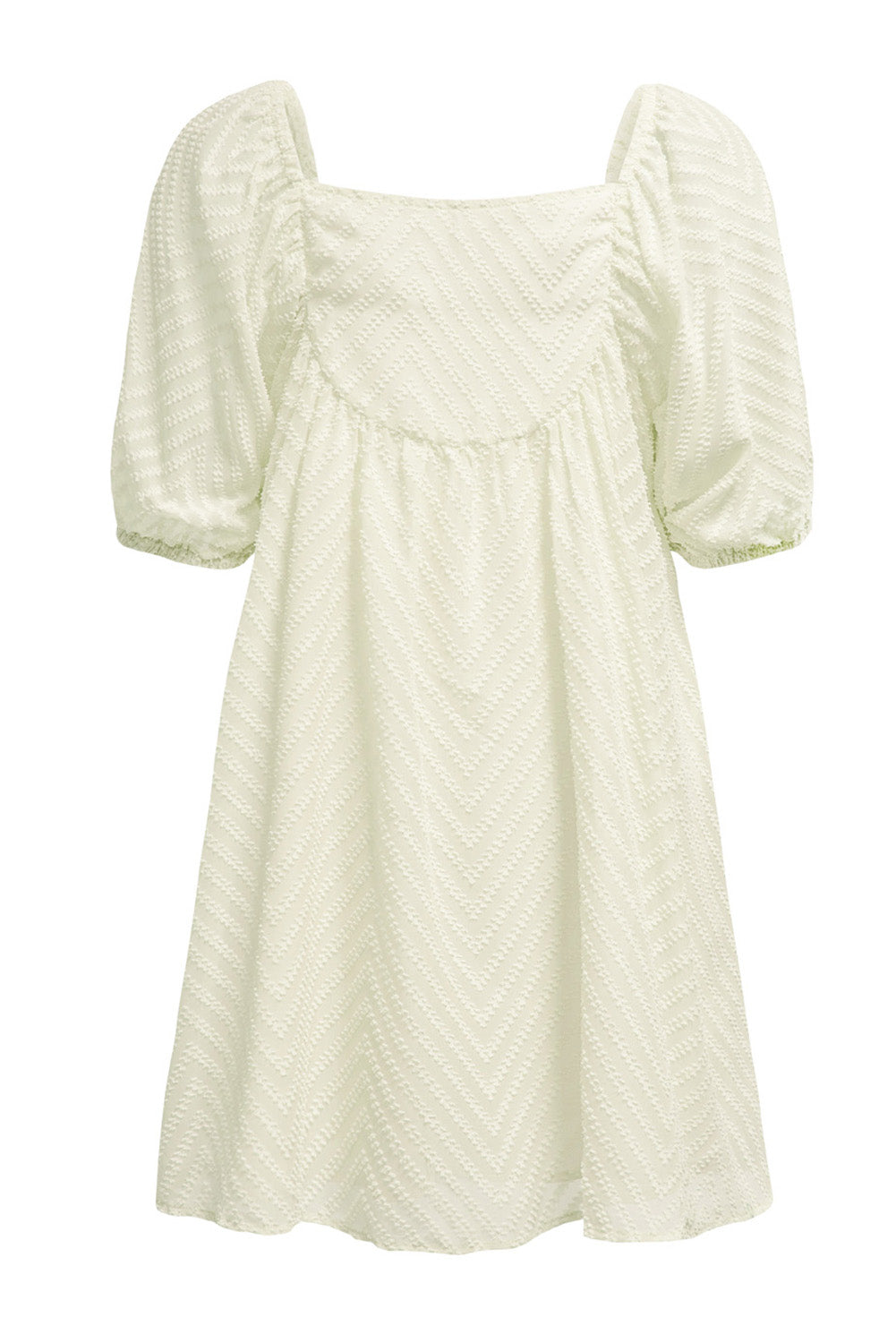 Apricot Square Neck Puff Sleeve Babydoll Mini Dress Apricot 100%Polyester Dresses/Mini Dresses by Fleurcouture | Fleurcouture