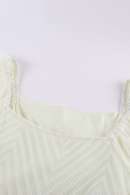 Apricot Square Neck Puff Sleeve Babydoll Mini Dress Apricot 100%Polyester Dresses/Mini Dresses by Fleurcouture | Fleurcouture