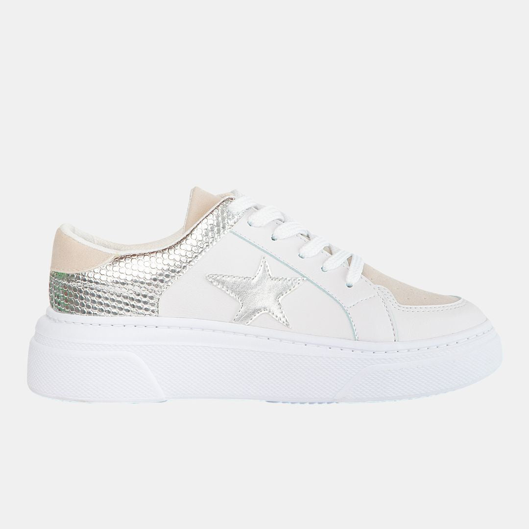 Aria 28 Silver/White 6 SNEAKERS by MODAPASSO | Fleurcouture